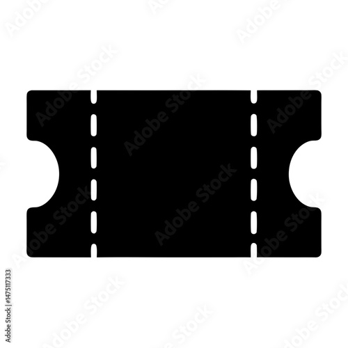 Simple black and white ticket graphic used for entrance or prize