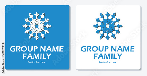 Snow Flower Winter Simple Logo Vector Flat Design