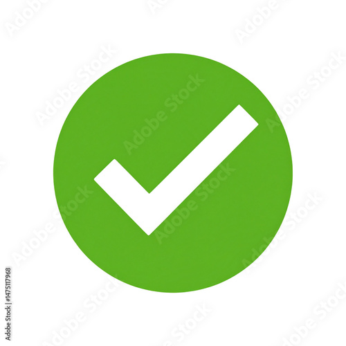 A green circle with a bold black checkmark in the center.