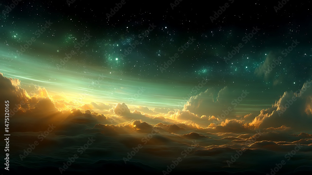 Fototapeta premium Cosmic cloudscape above
