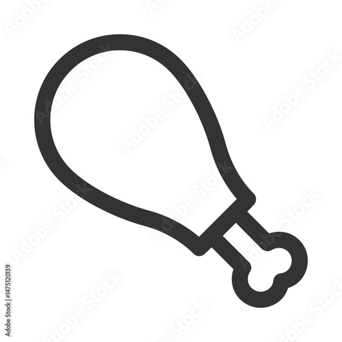 Cutout Icon of a Chicken Leg