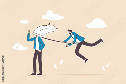 Talent recruiting, head hunter or HR, human resources finding the right candidate for job vacancy concept, human resources employer using the net capturing smart businessman talent.