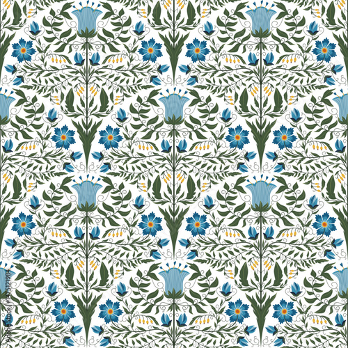 Seamless pattern with fawn flowers. Delicate flowers intertwine to create an enchanting seamless pattern filled with life.