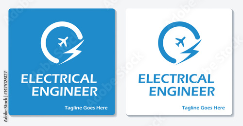 Electrical Plane Logo Vector Flat Design For All Division