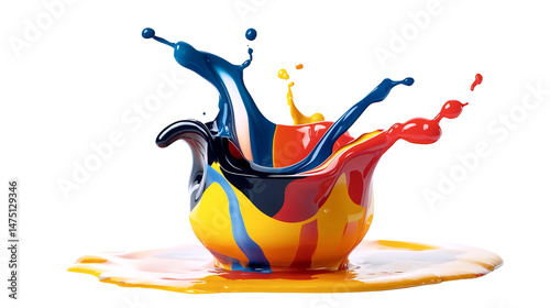 colorful splashes on a white background