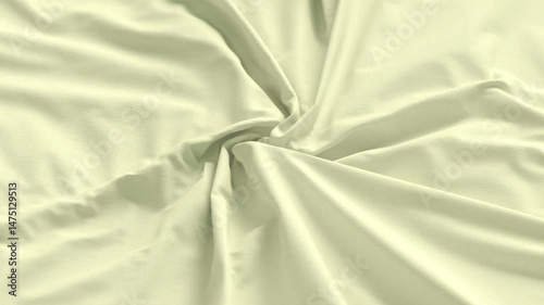 Green folded swirl fabric material mockup, looped animation