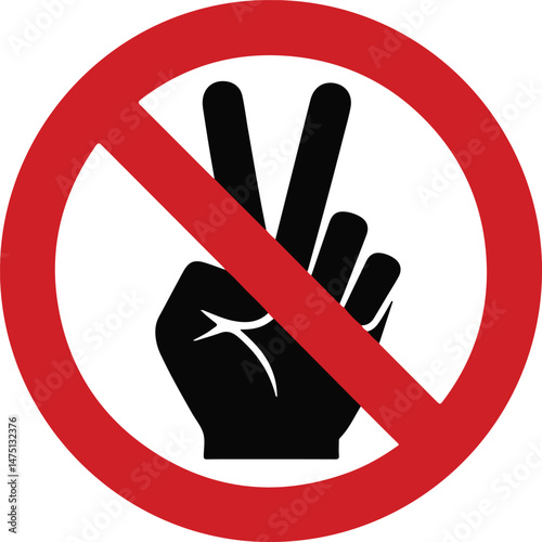 Sticker of Victory sign silhouette