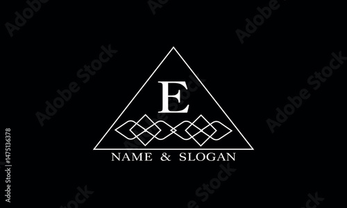 Vector logo design template with initial E. Monogram design for business sign, label, badge and more