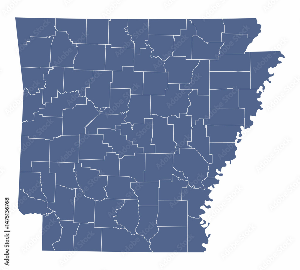Arkansas State administrative map
