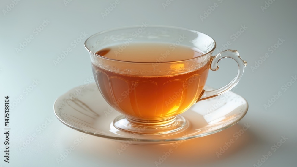 Delicious hot tea served in a cup with a background setting Delicious hot tea served in a cup with a background setting