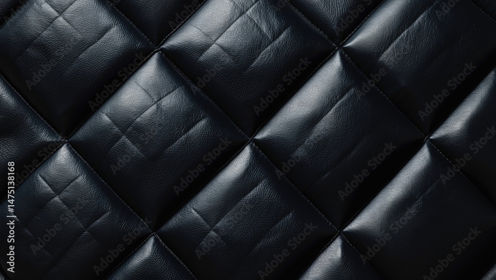 Obraz premium Black leather textured furniture with a patterned surface and a background area suitable for text