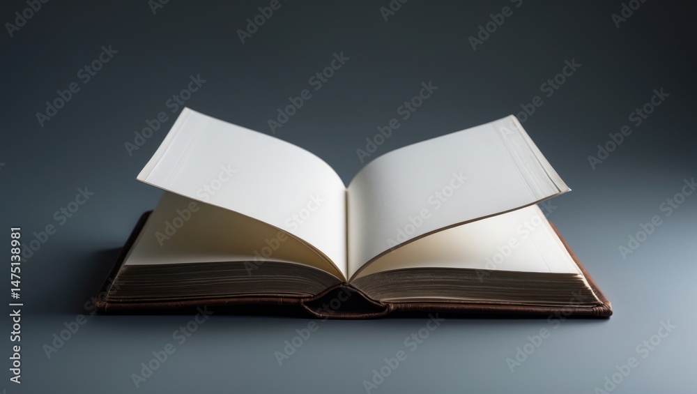 Fototapeta premium Magazine's pages displayed on a gray surface