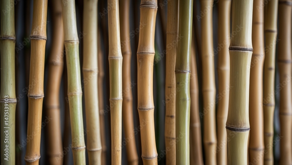 Fototapeta premium Handmade bamboo texture with traditional design elements and rustic charm for serene garden settings