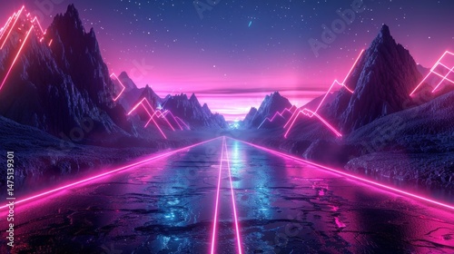 Neon Mountain Road
