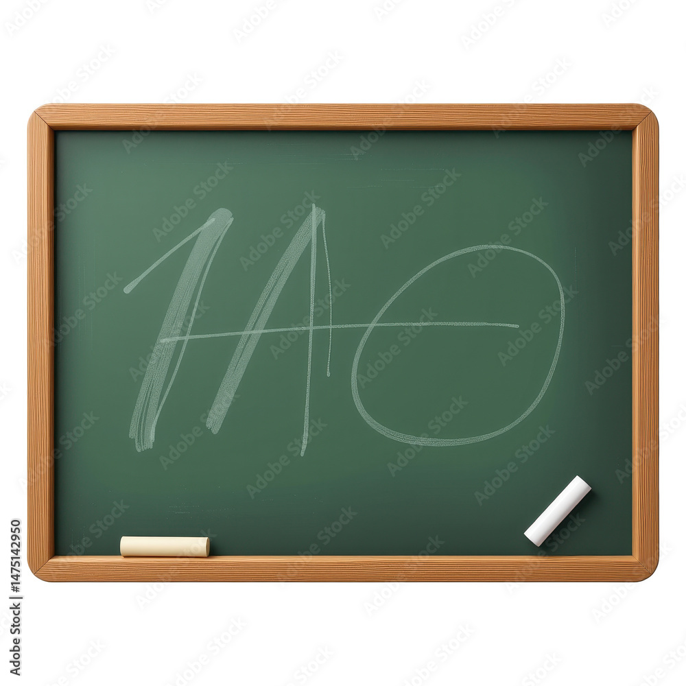 Fototapeta premium Green Chalkboard with Handwritten Letters A and O