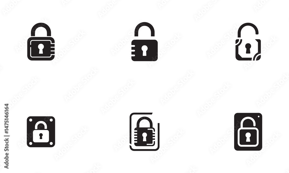 Lock and Padlock Icon Set – Open and Closed Security Symbols Lock and Padlock Icon Set – Open and Closed Security Symbols