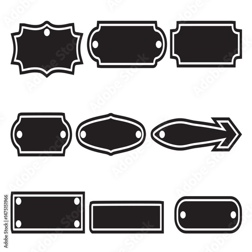 Collection of Elegant Black and White Label Templates for Design Projects