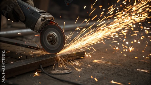 Angle Grinder Cutting Metal...