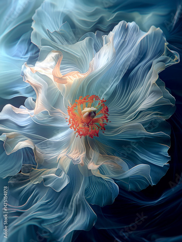 A fantastic flower created by light and mist