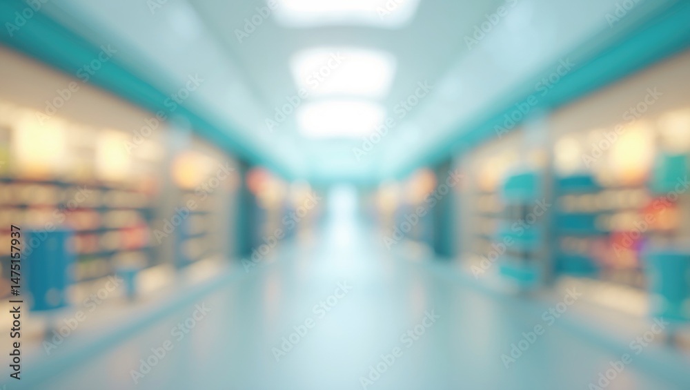 Fototapeta premium City retail store scene with blurred background and architectural details