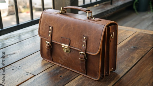Brown Leather Briefcase Han...