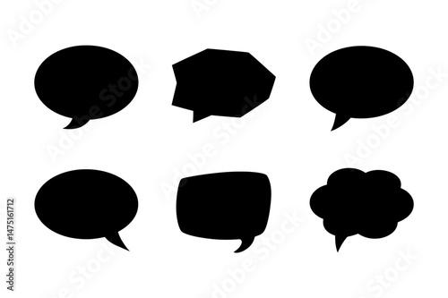 Speech bubbles vector set communication dialog box