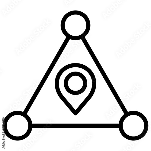 Triangulated location network with central pin marker