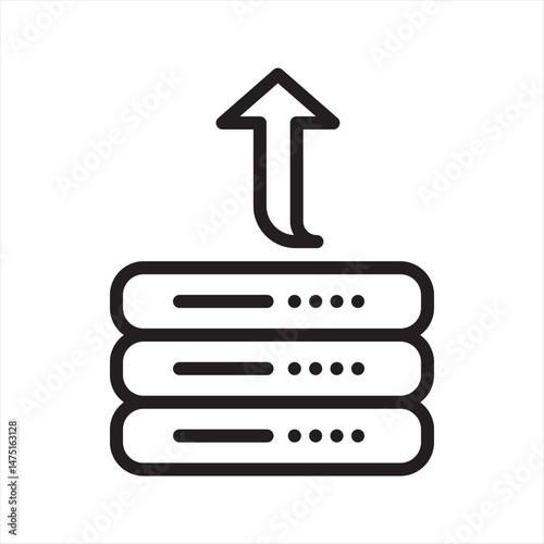 Data Output simple line icon