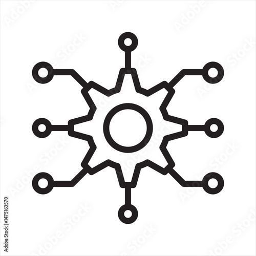 Algorithm Machine Learning simple line icon