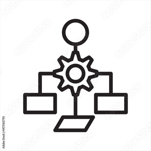 Algorithm Machine Learning simple line icon