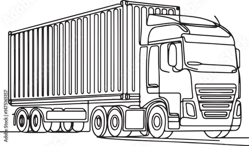 Modern Container Truck Sketch