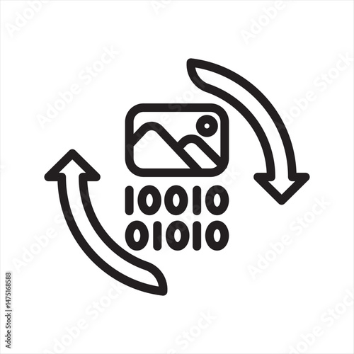 Vectorization Machine Learning simple line icon