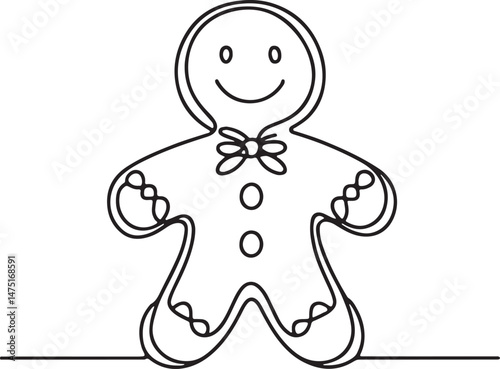 Minimalist Gingerbread Holiday Drawing