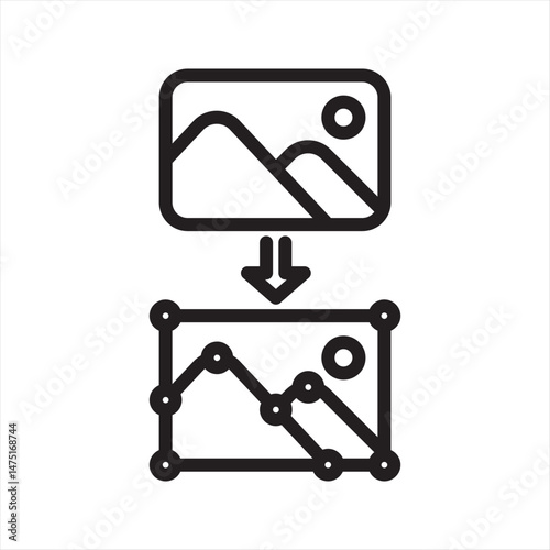 Vectorization Machine Learning simple line icon