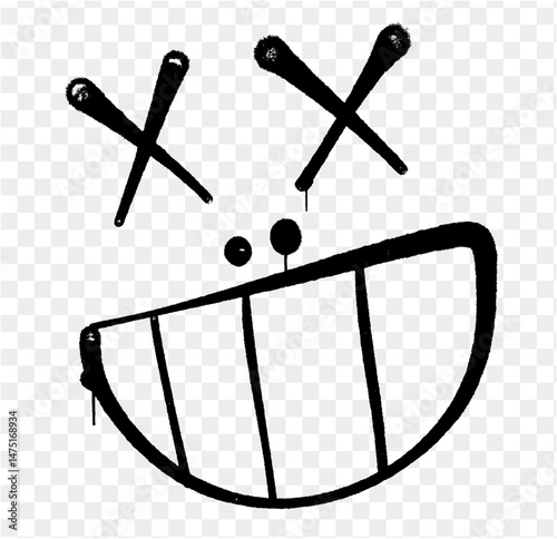 spray smile face graffiti style