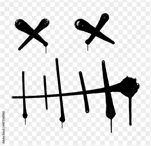 spray smile face graffiti style