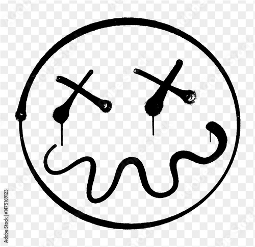 spray smile face graffiti style