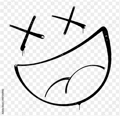 spray smile face graffiti style
