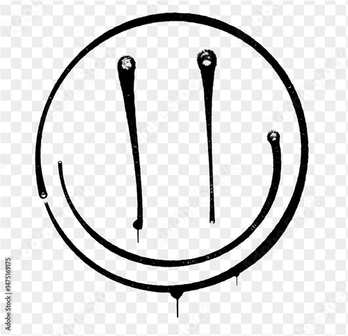 spray smile face graffiti style
