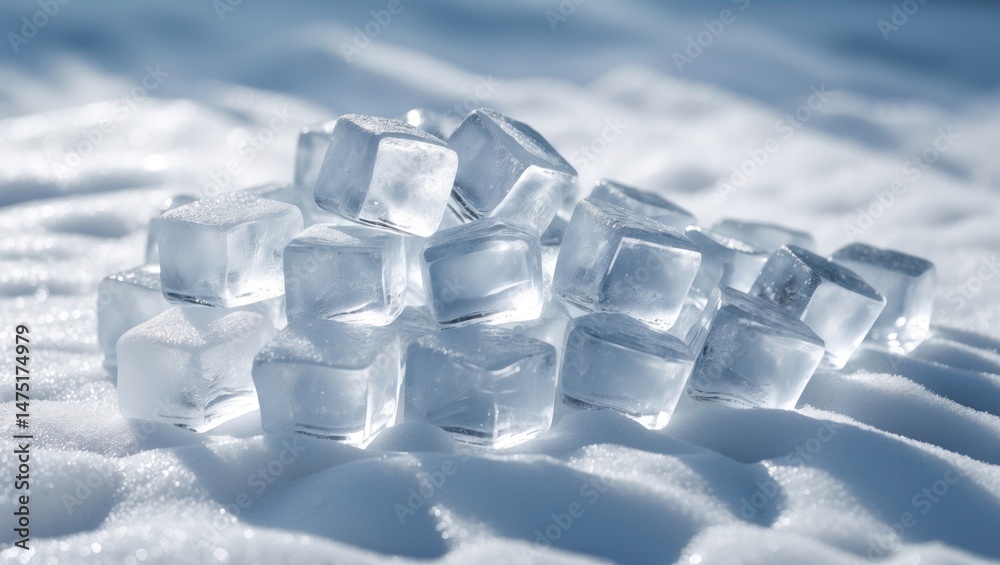 Obraz premium Backdrop featuring ice cubes