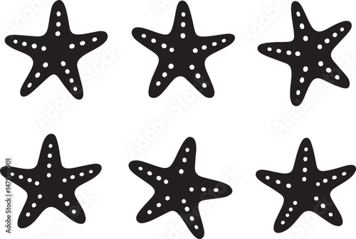 set of starfish silhouette, sea fish silhouette bundle vector 