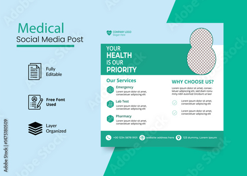 Medical social media post template