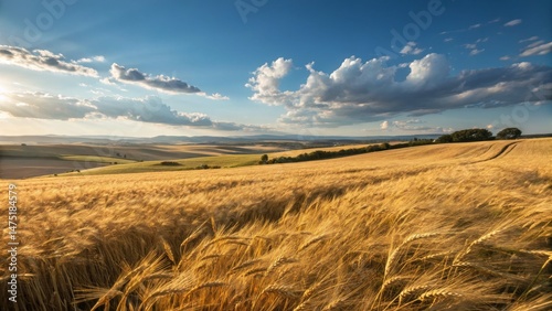 Golden Wheat Field Landscap...