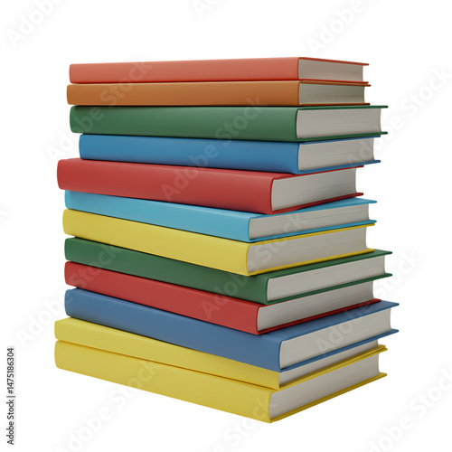 Wallpaper Mural Stack of Colorful Books:  Reading, Library, Education Torontodigital.ca