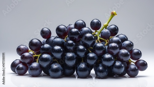 Freshly soaked grape cluster
