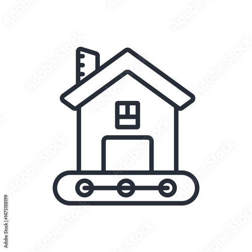 moving home icon. vector.Editable stroke.linear style sign for use web design,logo.Symbol illustration.