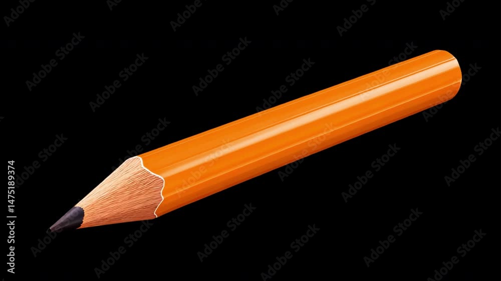 Bright yellow pencil isolated