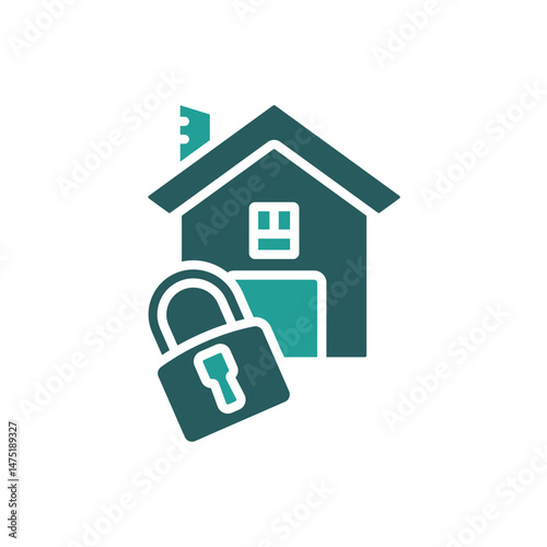 home lock icon. vector.Editable stroke.linear style sign for use web design,logo.Symbol illustration.