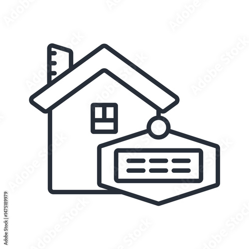 for sale home icon. vector.Editable stroke.linear style sign for use web design,logo.Symbol illustration.