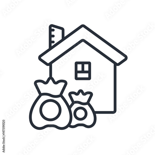 mortgage icon. vector.Editable stroke.linear style sign for use web design,logo.Symbol illustration.
